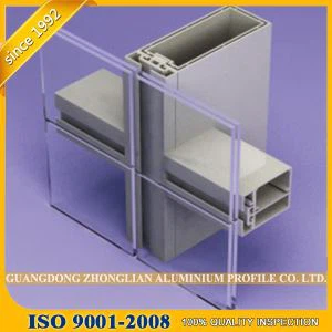 Profilo per facciate continue in alluminio anodizzato con lega di forma personalizzata 6063 fornito dal principale produttore cinese